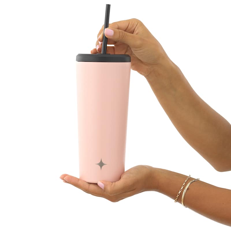 JoyJolt Vacuum Insulated Stainless Steel Tumbler with Flip Lid and Straw - 20 oz - 20 oz