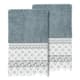 Authentic Hotel and Spa 100% Turkish Cotton Aiden 2PC White Lace Embellished Hand Towel Set - Teal