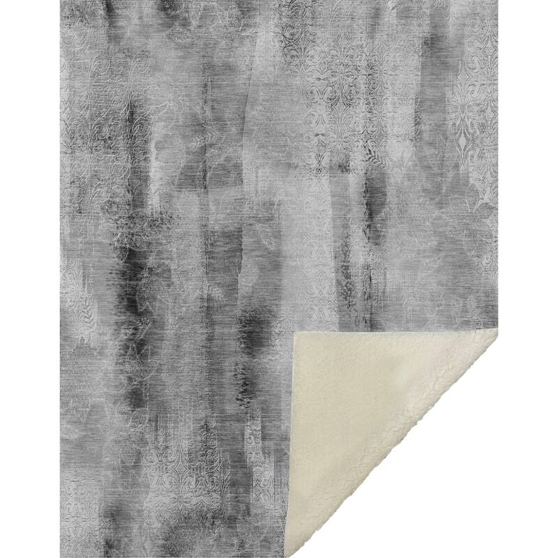 Premium Machine Washable Modern Imprints Sherpa Throw Blanket