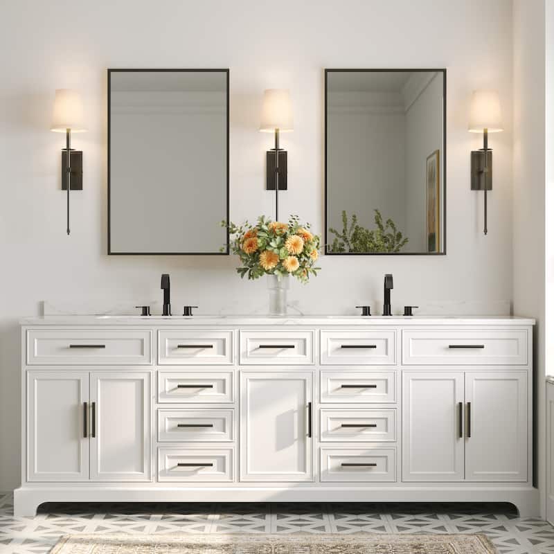 3-hole installation widespread bathroom faucet with dual lever handles