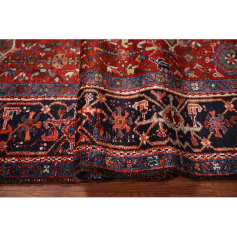 Vegetable Day Antique Geometric Gharajeh Persian Wool Carpet - 4'9" x 6'4"