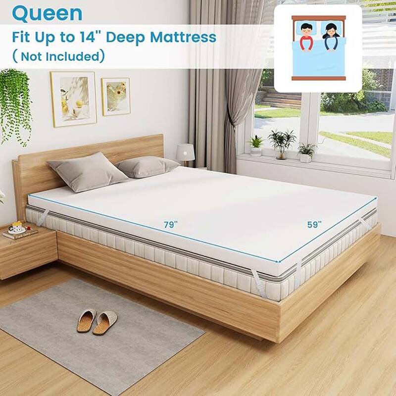 3" Memory Foam Topper w/ Cooling Gel & Ventilated Cover - Queen
