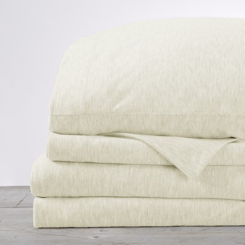 Premium Heathered Melange T-Shirt Jersey Knit Sheet Set
