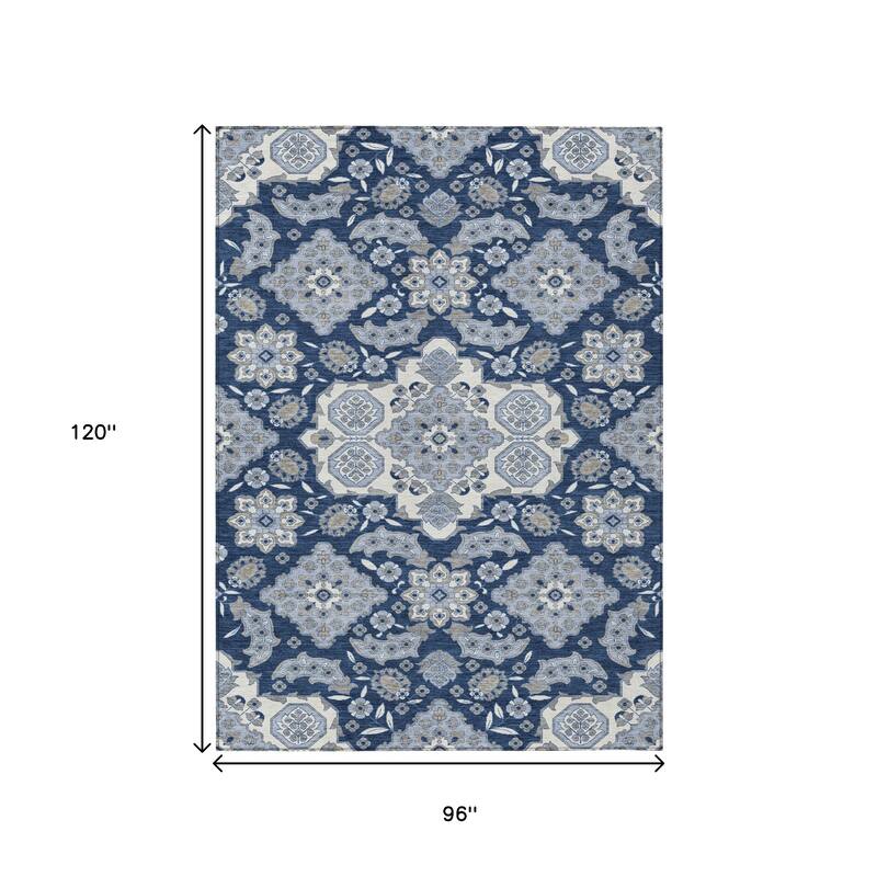 HomeRoots Medallion Traditional Rectangle Outdoor Rug