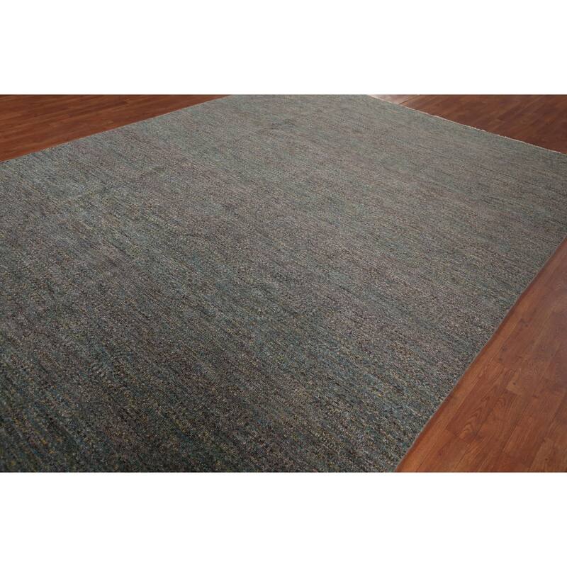 Contemporary Gabbeh Indian Area Rug Hand-Knotted Wool Carpet - 9'0" X 12'2"