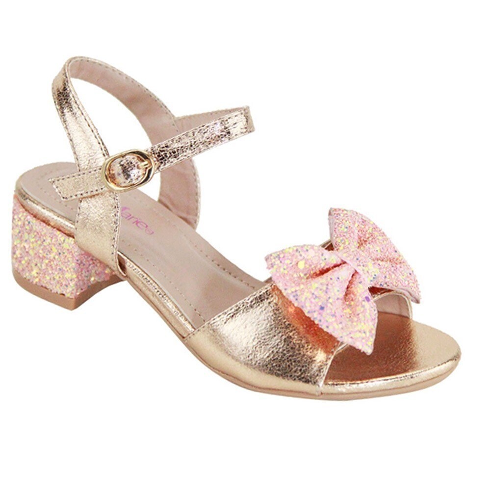 pink sparkly block heels