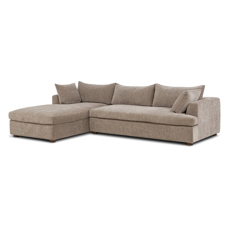 Poly & Bark Milo Sectional with Storage in Taupe Brown - Left Facing