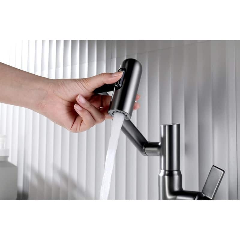 Lefton Rotatable Bathroom Faucet with Temperature Display in Fahrenheit (Batteries-Free), BF2204