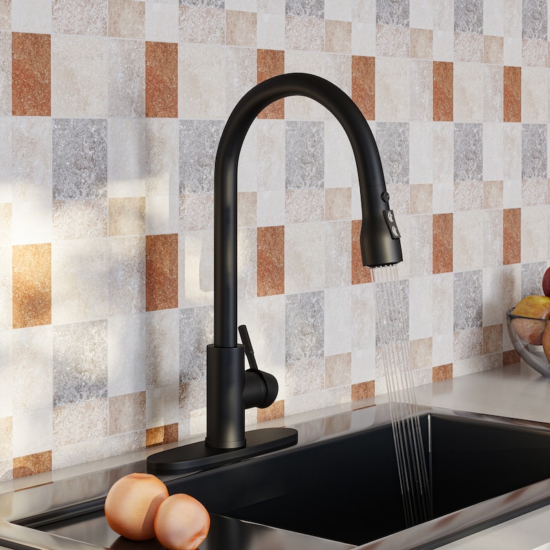 Clihome 3-Function 1 Handle PullDown Sprayer Kitchen Faucet