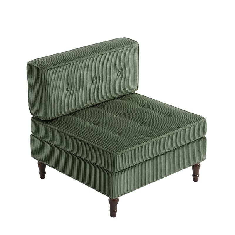 Modular Corduroy Armless Chair Upholstered Lounge Sofa