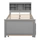preview thumbnail 11 of 13, Captain Bed Platform Bed with 3 Drawers and Trundle USB-Twin, Grey