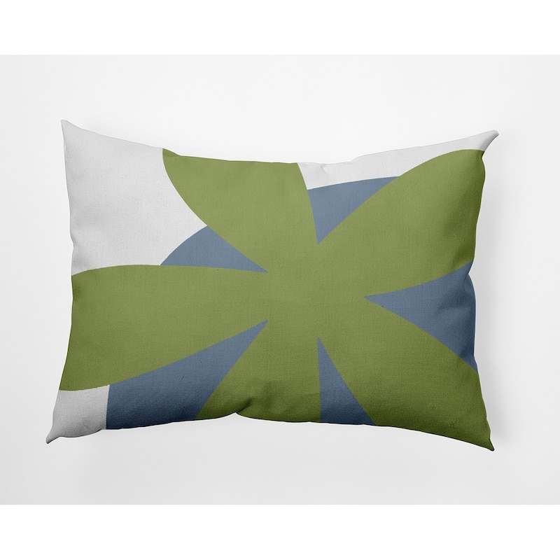 Bold Flower Polyester Indoor Pillow - Apple Green - 14" x 20"