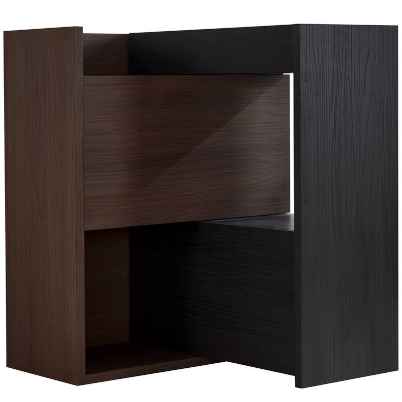 90-Degree Corner Cabinet - Black + Dark Walnut