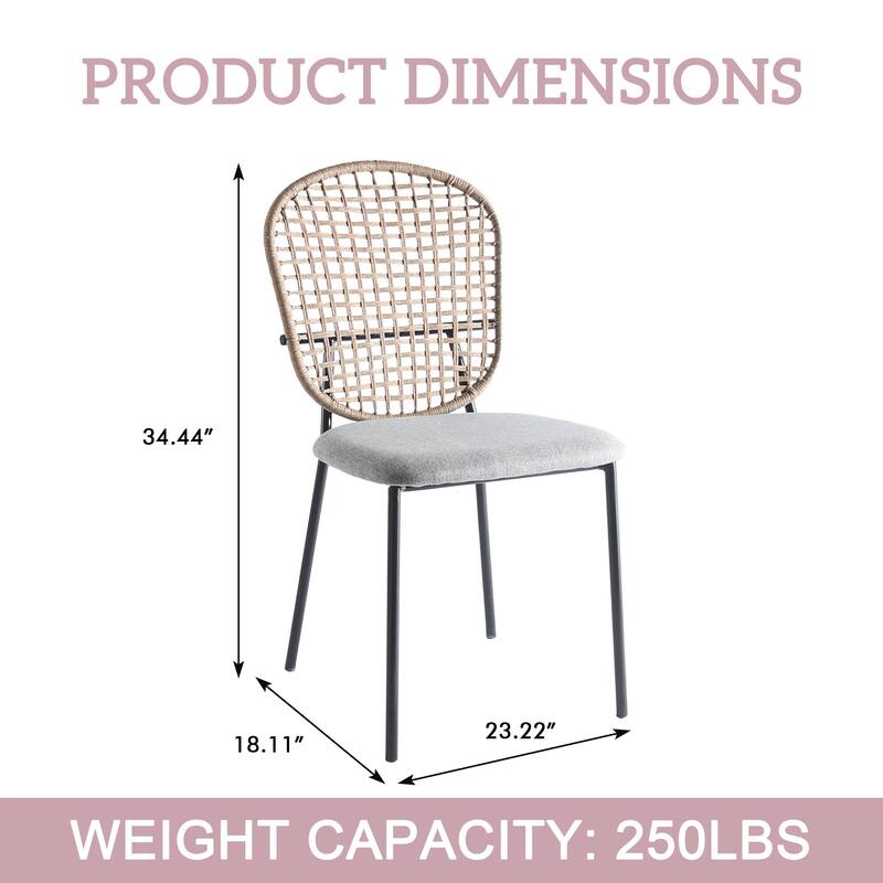 Tengbian household iron dining chairs, set of four backrests and chairs, dining tables and chairs