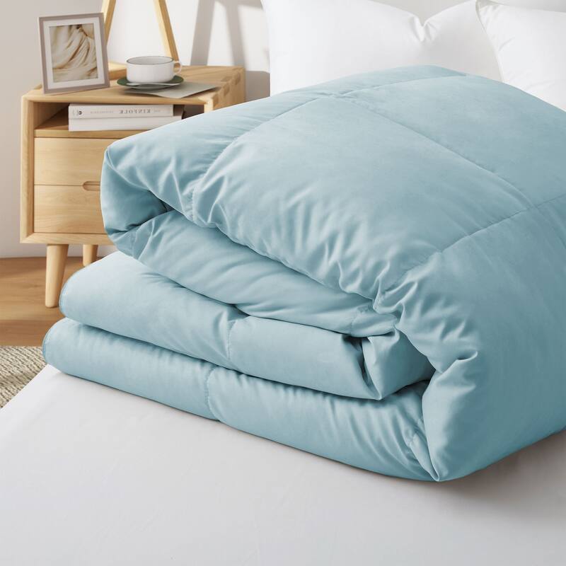 Lightweight Summer Flroal & Solid Printed Goose Feather Down Comforter Duvet Insert