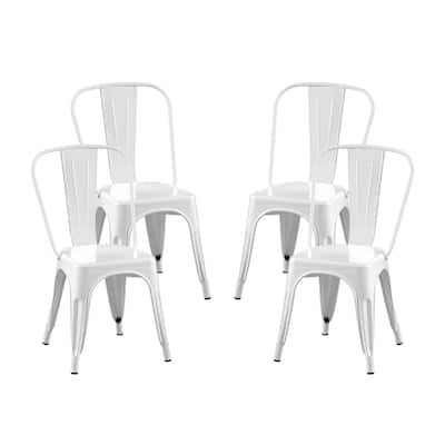 Industrial Metal 18 Inch Stackable Dining Chair Set