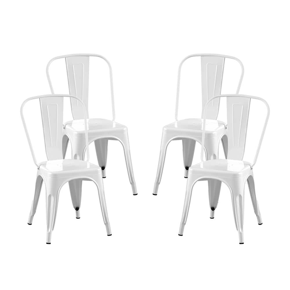 Industrial Metal 18 Inch Stackable Dining Chair Set