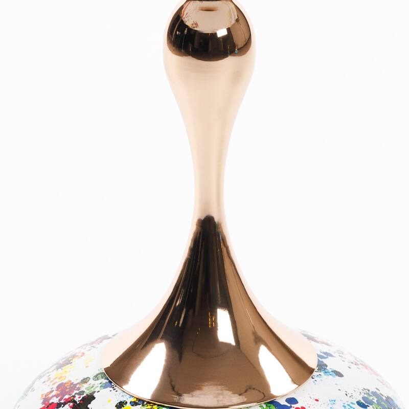Mermaid Tail End Coffee Table Round Side Table, Modern Metal Pedestal Table