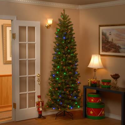 National Tree Company 7.5 ft. Feel-Real' Down Swept Douglas Fir Pencil Slim Hinged Tree - 7.5 Foot