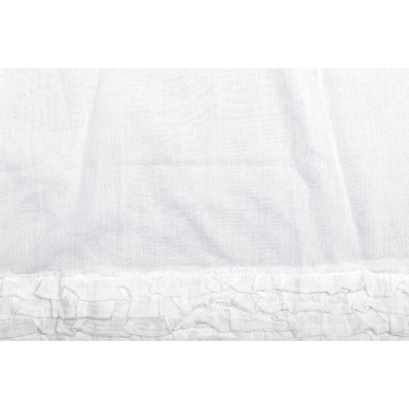 White Ruffled Sheer Prairie Swag Set of 2 36x36x18 - Prairie Swag 36x36x18 - Prairie Swag 36x36x18