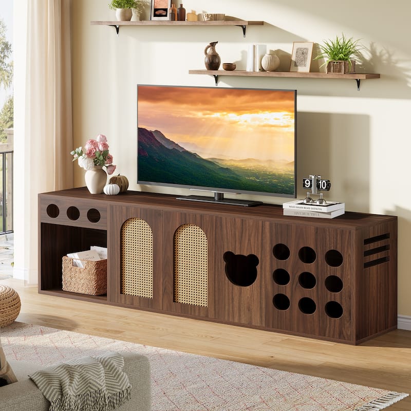 Extra Large TV Stand, 70.9'' TV Console Cabinet for 70/75/80 Inch TV, Entertainment Center with Storage Cabinets for Living Room