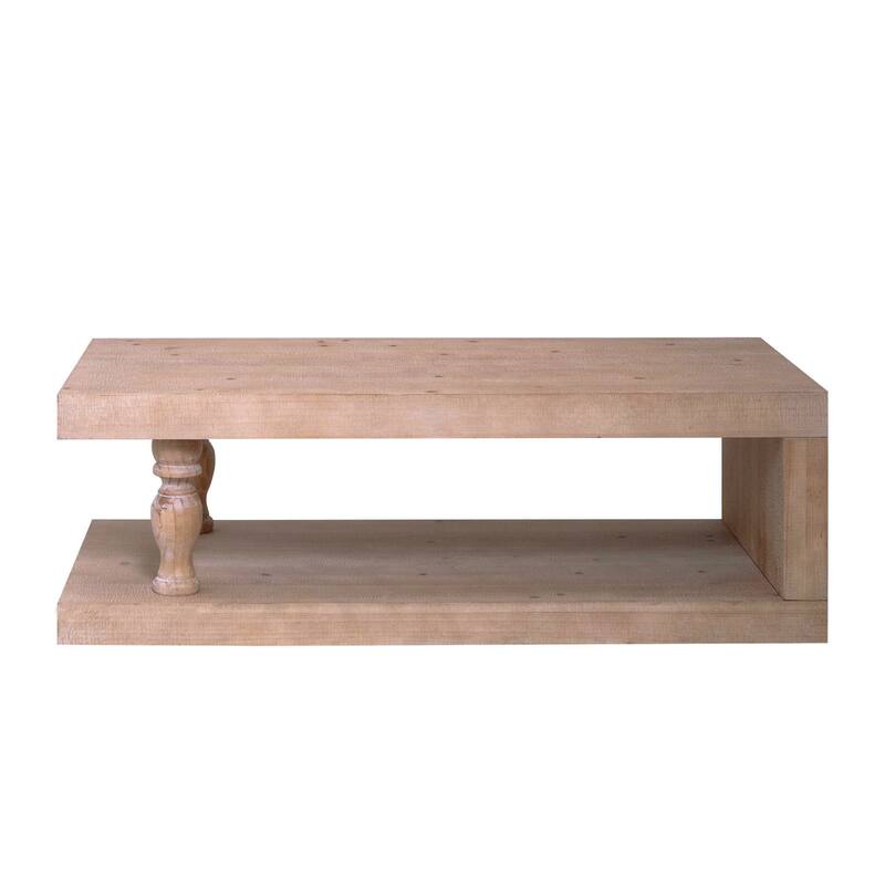 47x23.5'' Rustic Wood Coffee Table for Living Room