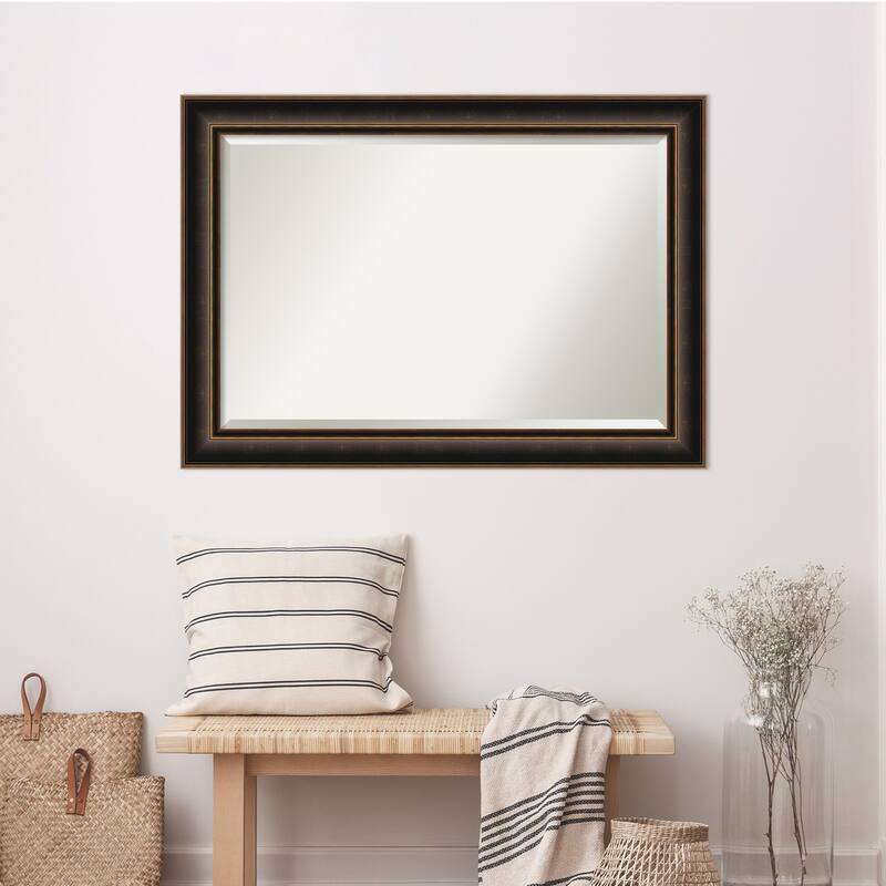 Villa Oil Rubbed Bronze Beveled Wood Framed Wall Mirror - Villa Oil Rubbed Bronze