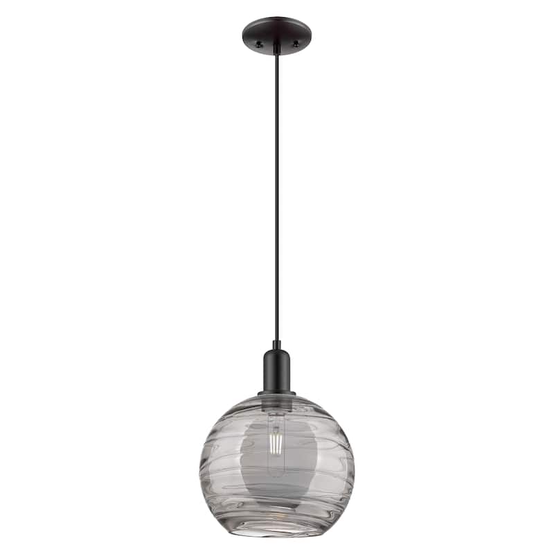 Innovations Lighting Endless Possibilities Arcadia - Athens Deco Swirl - 1 Light 10" Cord Hung Mini Pendant - Matte Black