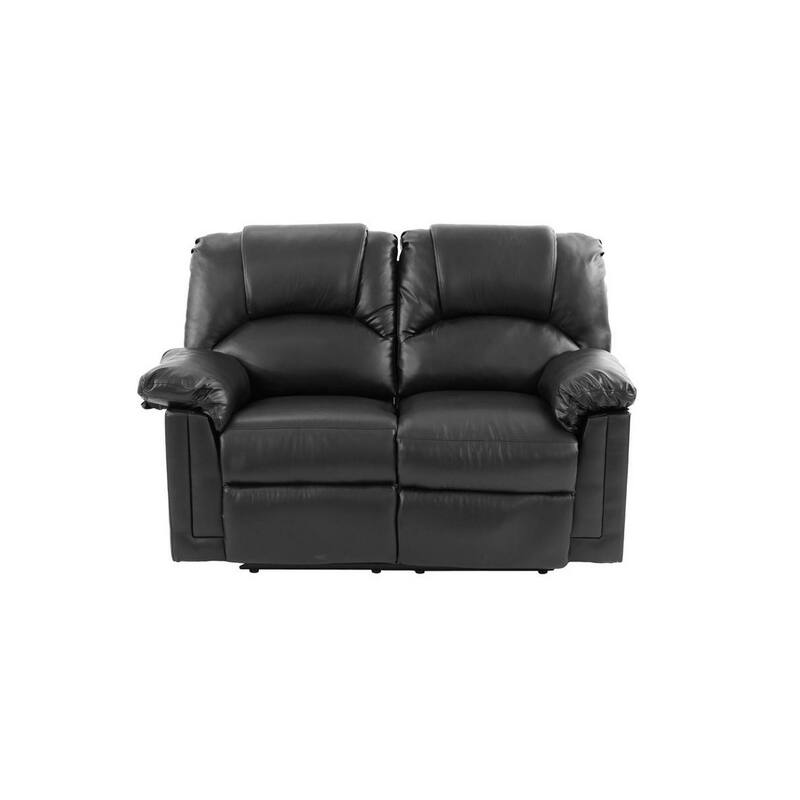Bonded Leather Recliner Loveseat Black