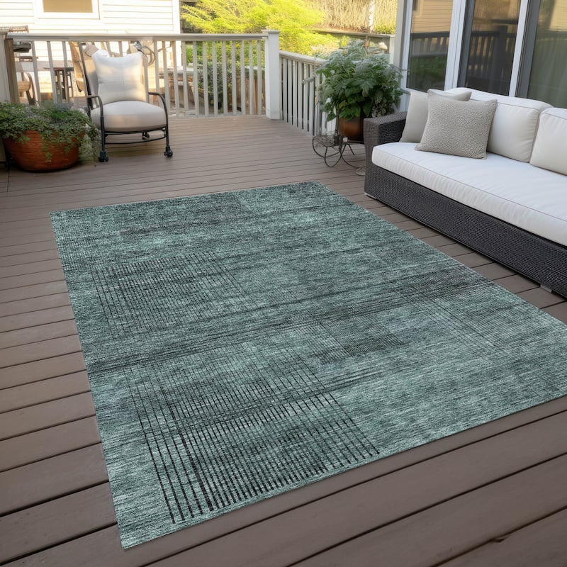 Machine Washable Indoor/ Outdoor Chantille Contemporary Imprints Rug