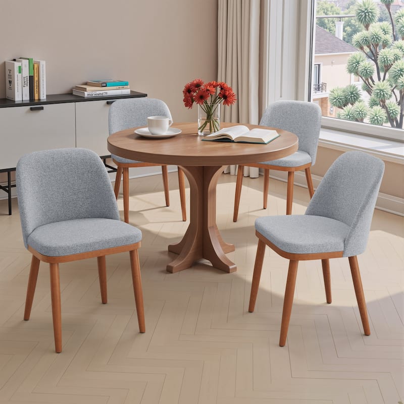 Crestlive Products Upholstered Wood Dining Chairs with Wood Legs