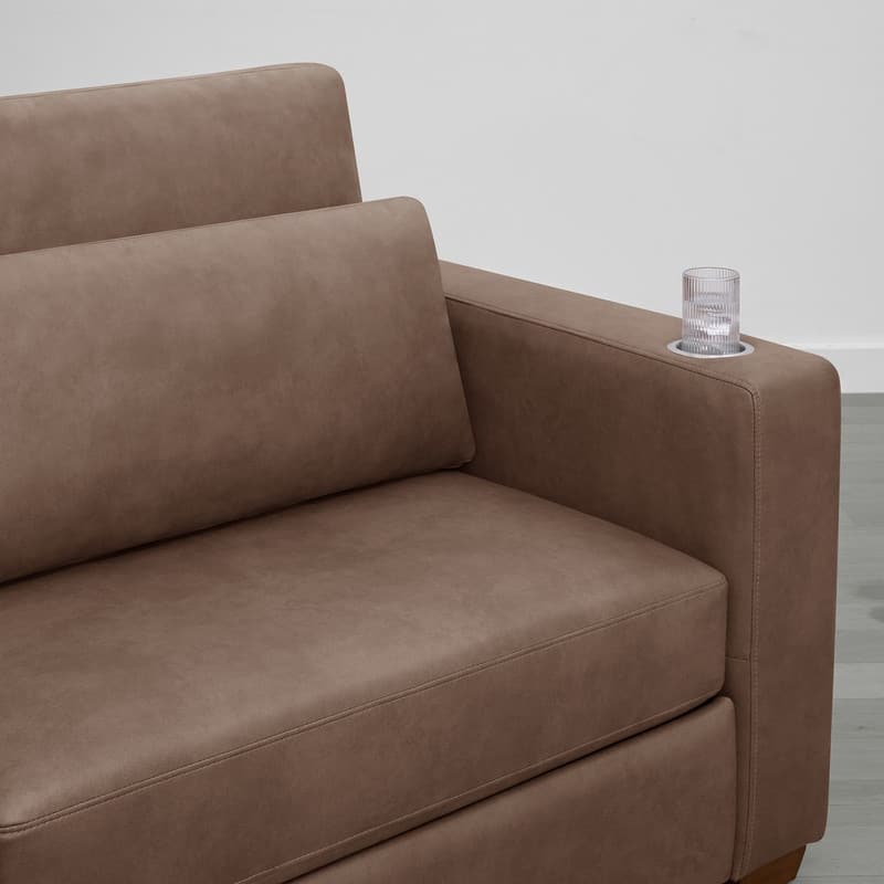 Spruce & Spring Ezra 89" Modern High Back Living Room Sofa with USB & Cup Holders