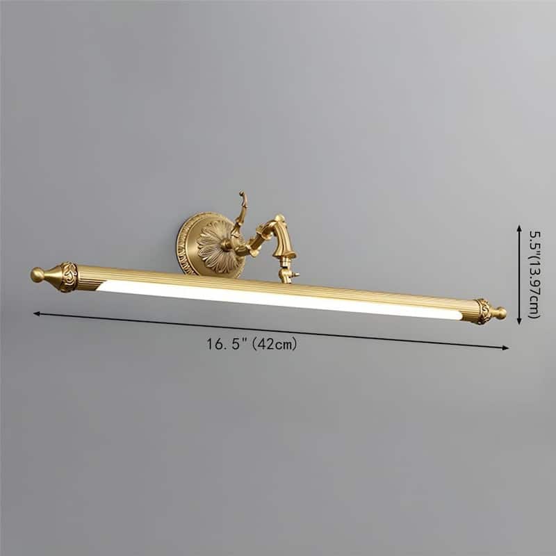 17 in Sculptural Antique Brass LED Vanity Light - 17 in