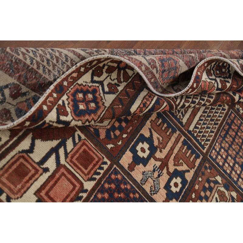 Garden Design Bakhtiari Vintage Persian Area Rug Handmade Wool Carpet - 6'9" x 10'3"