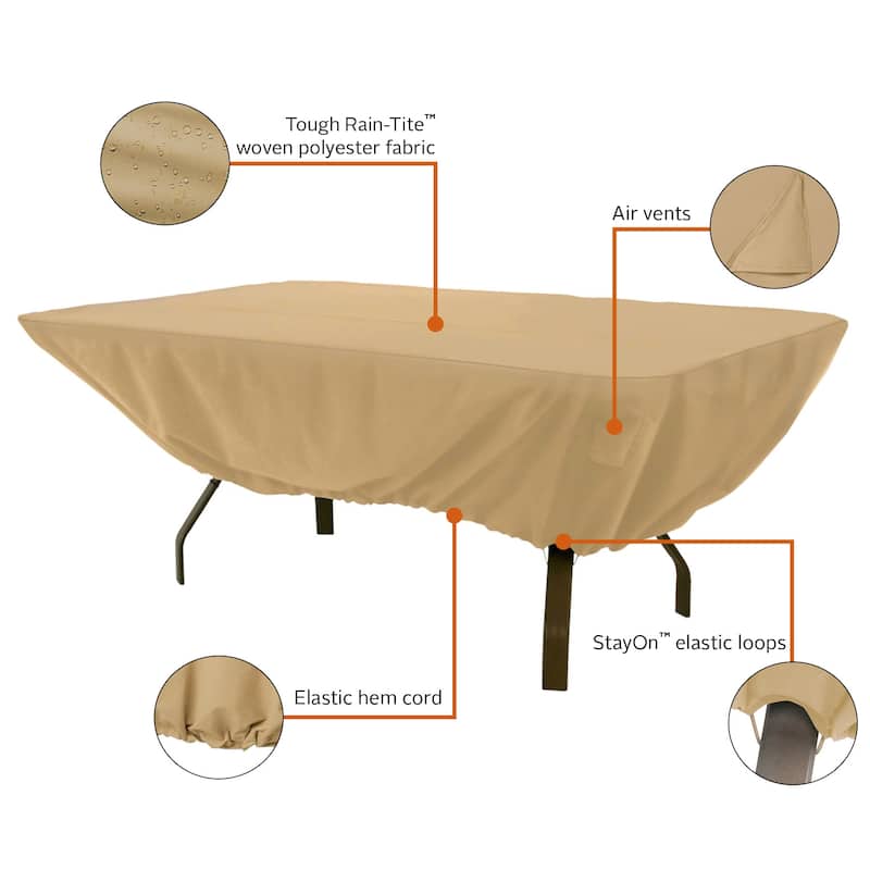 Classic Accessories Terrazzo Water-Resistant 72 Inch Rectangular/Oval Patio Table Cover