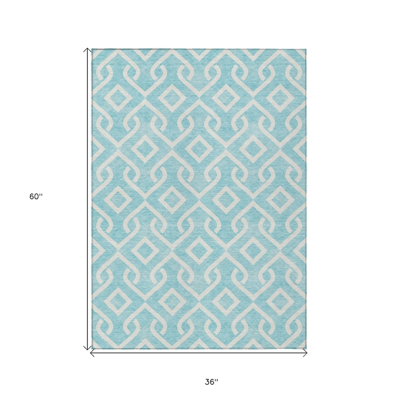 HomeRoots Geometric Transitional Rectangle Outdoor Rug
