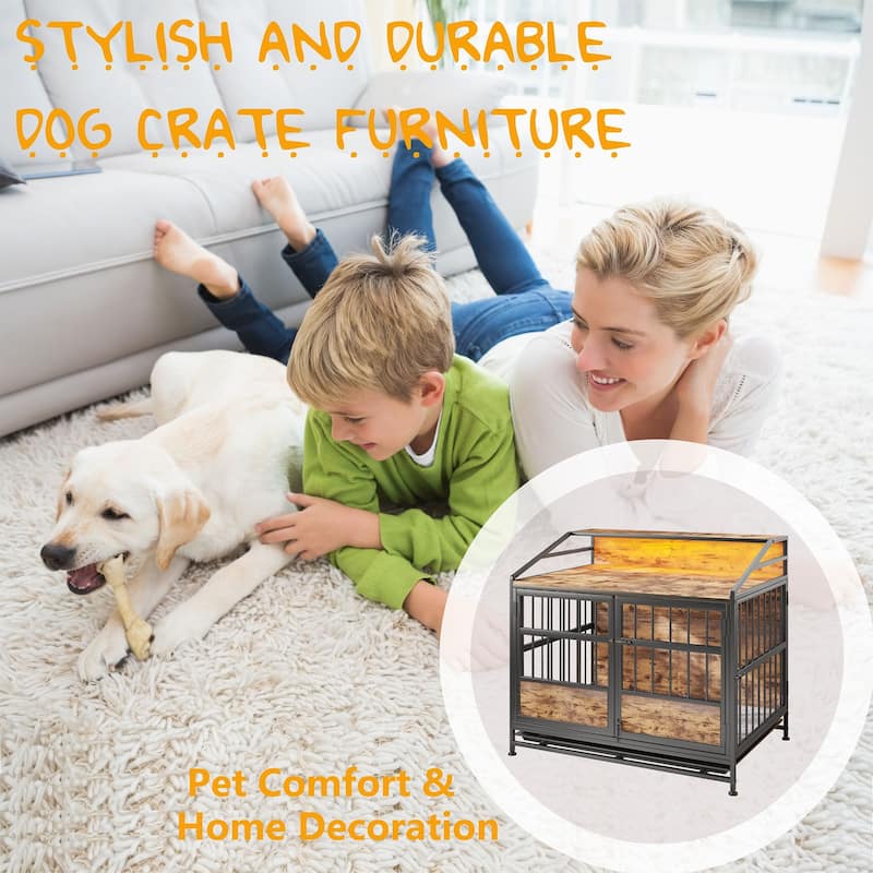Multi-function Furniture Style Dog Crates with Storage