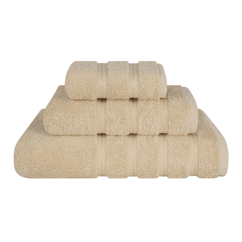 American Soft Linen 3 Piece, 100% Genuine Turkish Cotton Premium & Luxury Towels Bathroom Sets - Sand Taupe