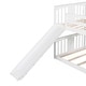 preview thumbnail 10 of 10, White Twin over Twin Size Solid Wood Bunk Bed with Ladder, Slide and Fence for Kids, Bedroom