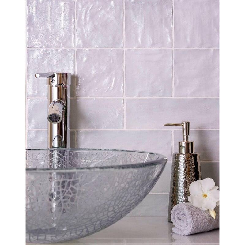 Apollo tile 4" x 4" Duchess Glossy Matte Cloud Gray Ceramic Tile (6.48 sq ft/case) - 60 Pack