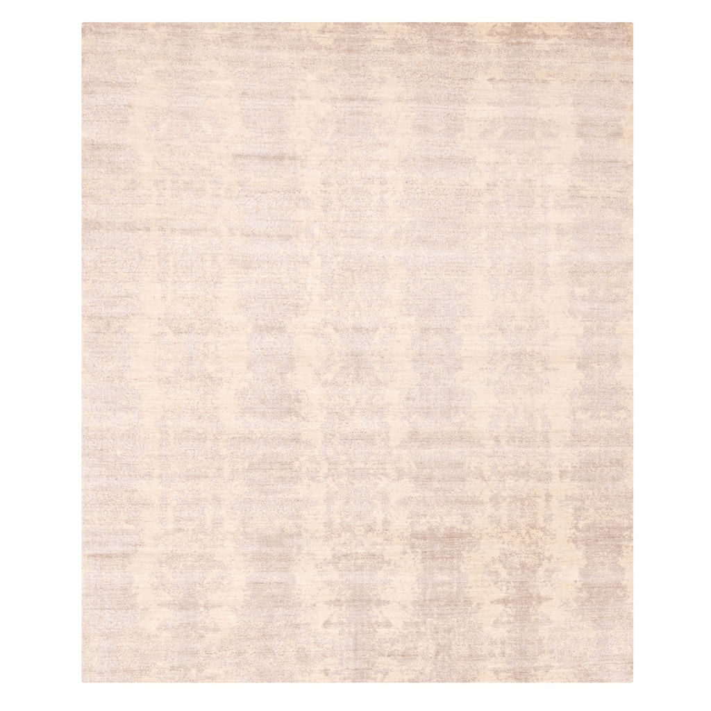 ECARPETGALLERY Hand Loomed Elysian Taupe Wool Rug - 8'2 x 10'0