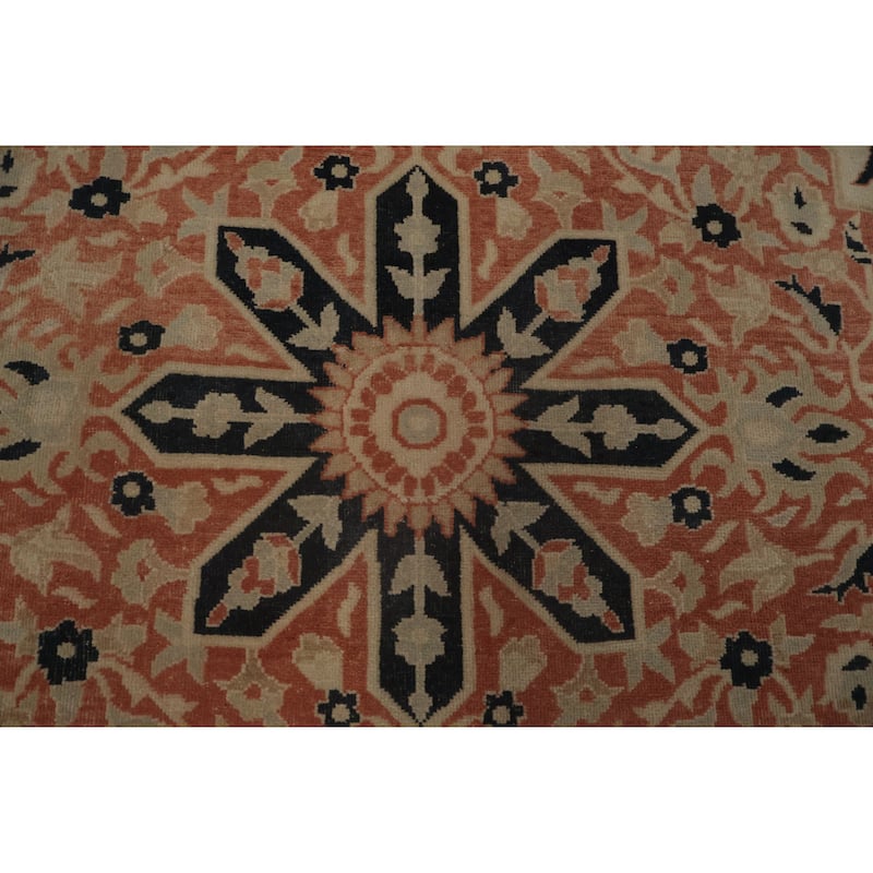 Hand Knotted Oriental 100% Wool Carpet Traditional Floral Beige & Ivories Ziegler Area Rug - 19' 2'' X 9' 7''