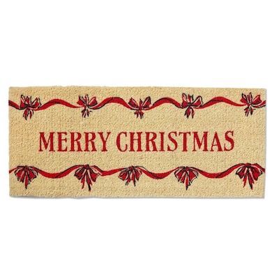 Merry Christmas Bows Estate Coir Mat
