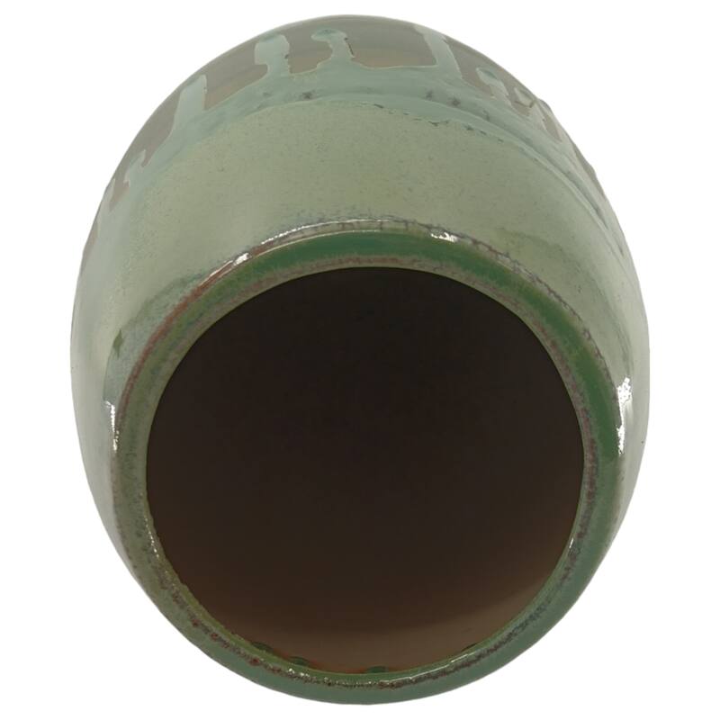 Modern Ceramic and Metal Decorative Vase with Textured Detailing