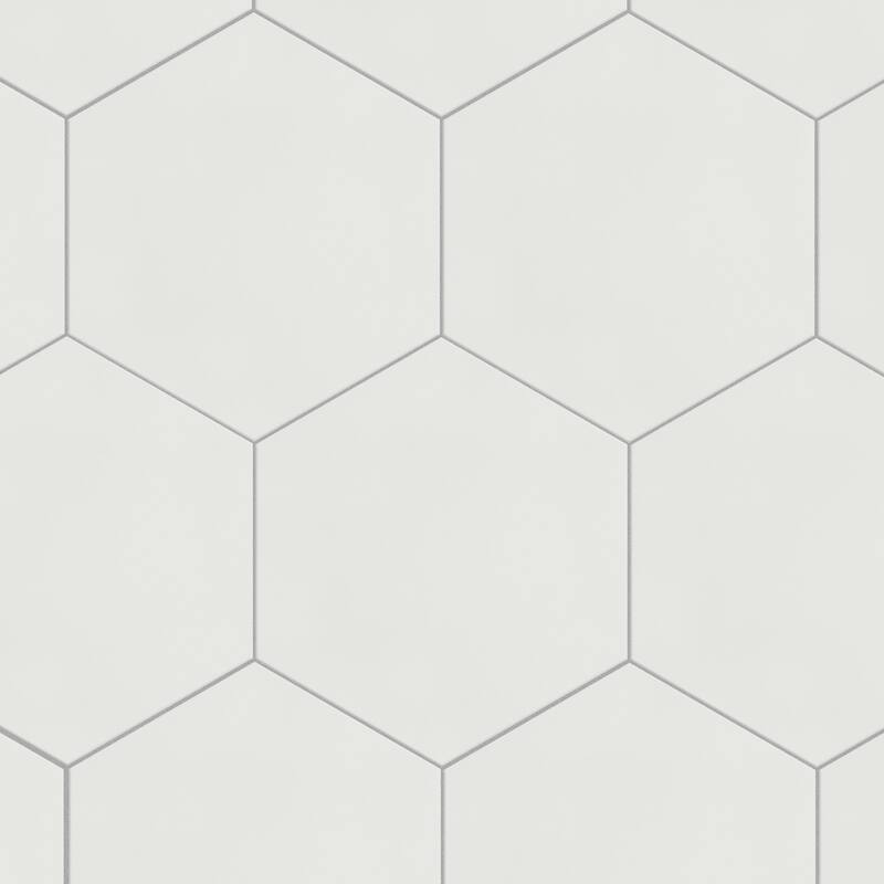 Merola Tile Textile Basic Grand Hex White 19" x 22" Porcelain Floor and Wall Tile