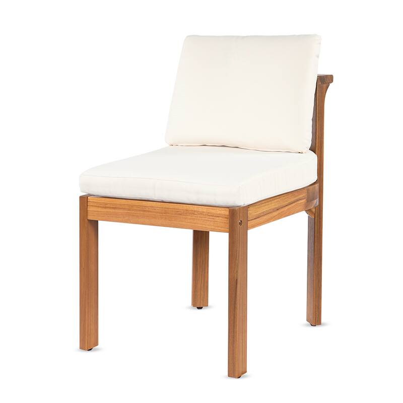 Christopher Knight Home - 5-Piece Outdoor Acacia Wood Dining Set with Sculpted Back Chairs & Slat Round Table