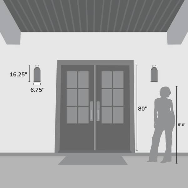 dimension image slide 3 of 4, Hunter Kendra Bell Outdoor WeatherMax Wall Light - Pocket Lantern, Transitional, Low-Profile - Resists Extreme Weather!