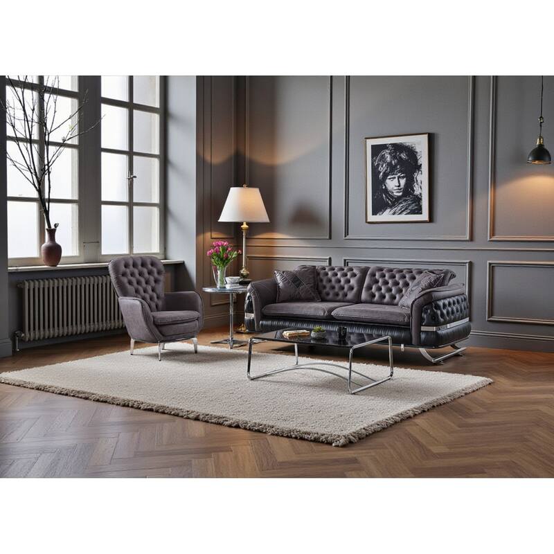 Aspen Grove 2 Pieces Living Room Sets 1 Sofa 1 Chair - Black