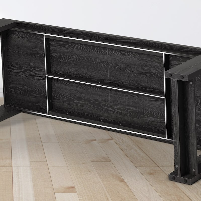 86.61 Inch Extra Long Wood Dining Table Kitchen Table for 6-8