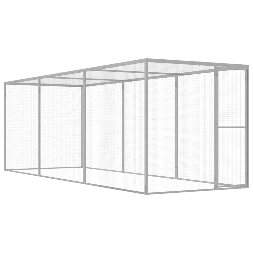 vidaXL Cat Cage 14.8'x4.9'x4.9' Galvanized Steel - 14.8' x 4.9' x 4.9'